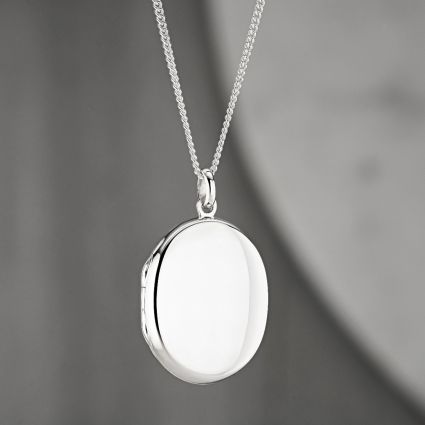 Sterling Silver Oval Locket With Optional Engraving