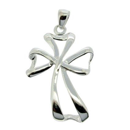Sterling Silver Clover Leaf Cross Pendant