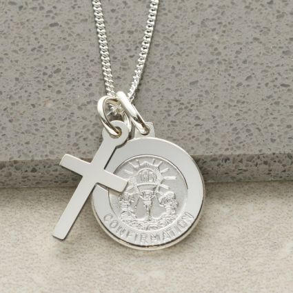 Sterling Silver Confirmation & Cross Pendants With Optional Engraving and Chain