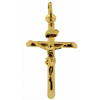 9ct Yellow Gold Plated Crucifix Pendant With Optional Chain