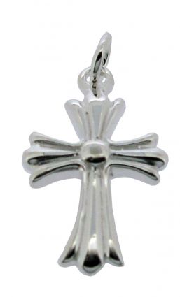Sterling Silver Papal Ribbon Cross Pendant