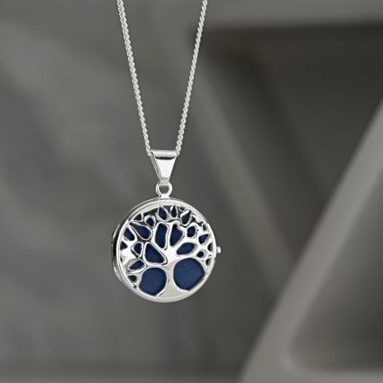 Sterling Silver Tree Of Life Picture Locket With Optional Engraving and Chain