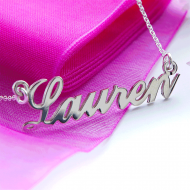 Sterling Silver Carrie Style Name Necklace (Sex & The City)