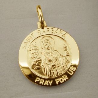 9ct Yellow Gold Plated St Barbara Medal 