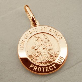 9ct Rose Gold Plated Guardian Angel Pendant 