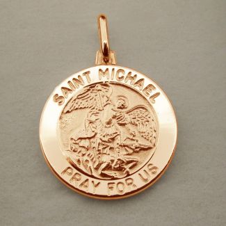 9ct Rose Gold Plated St Michael Medal 