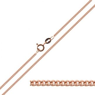 Solid Rose Gold 1.1mm DC Curb Chain