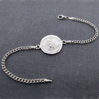 Sterling Silver Ladies St Christopher Bracelet With Optional Engraving