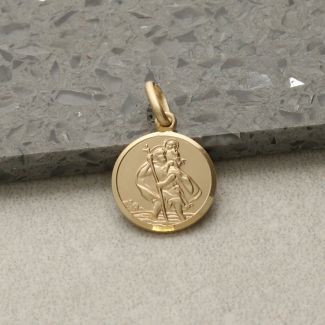 9ct Yellow Gold 12mm St Christopher Pendant