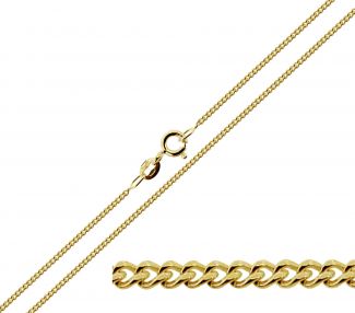 9ct Yellow Gold 1.1mm Diamond Cut Curb Chain